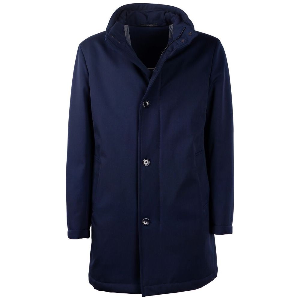 Made in Italy Elegant Blue Virgin Wool Storm System Coat blue-wool-vergine-jacket