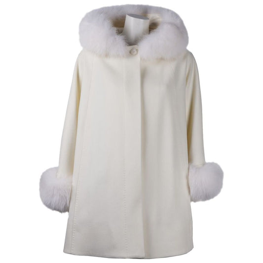 Made in ItalyElegant Virgin Wool Short Coat with Fur TrimMcRichard Designer Brands£1349.00