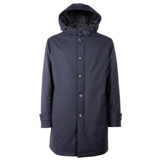 Made in Italy Elegant Virgin Wool Men's Down Jacket blue-wool-vergine-jacket-2