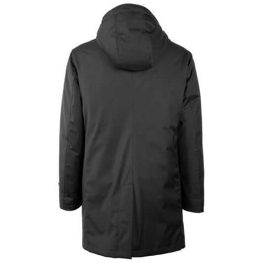 Made in Italy Elegant Virgin Wool Men's Down Jacket black-wool-vergine-jacket-2