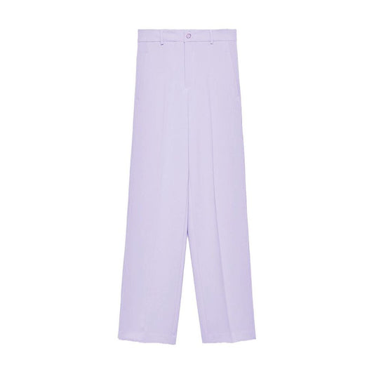 Hinnominate Elegant Purple Crepe Trousers for Women elegant-purple-crepe-trousers-for-women