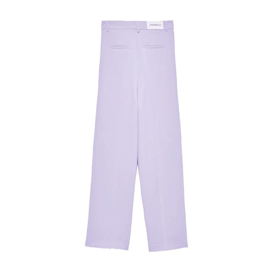Elegant Purple Crepe Trousers for Women