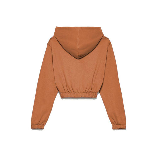 Hinnominate Elegant Brown Short Hooded Sweatshirt elegant-brown-short-hooded-sweatshirt
