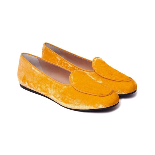 Charles Philip Timeless Velvet Moccasins - Elegant Comfort yellow-leather-di-calfskin-flat-shoe-1