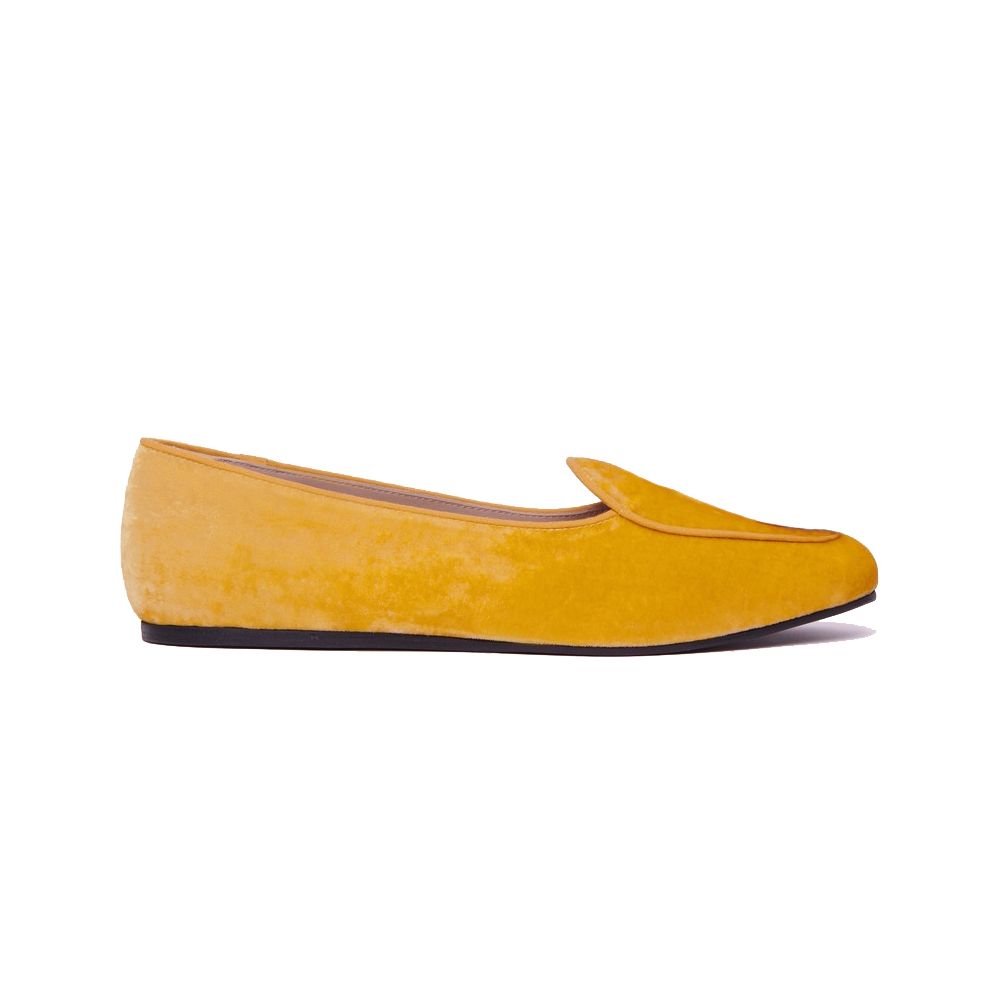 Charles Philip Timeless Velvet Moccasins - Elegant Comfort yellow-leather-di-calfskin-flat-shoe-1