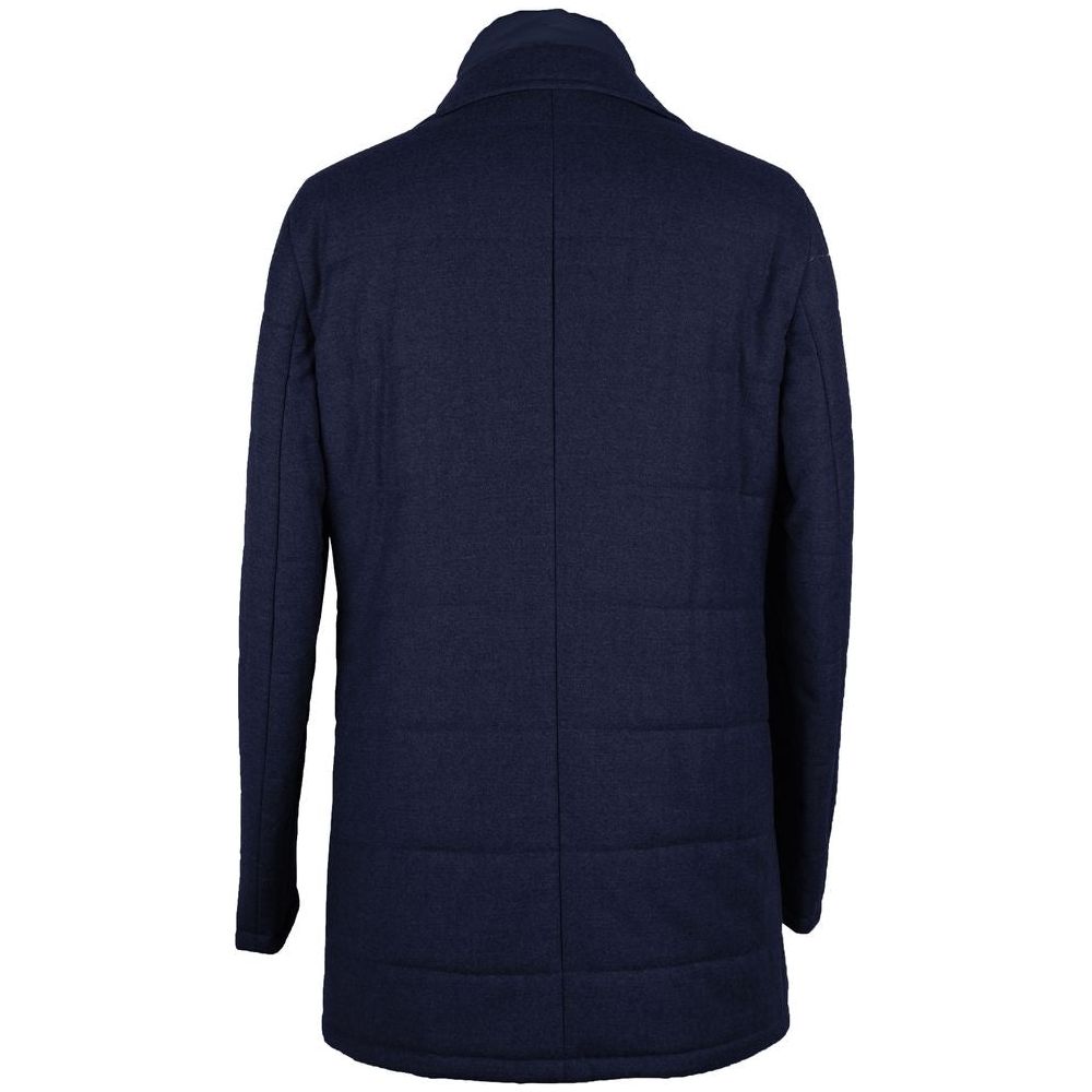 Made in Italy Elegant Wool-Cashmere Dark Blue Coat Jacket elegant-wool-cashmere-dark-blue-coat-jacket