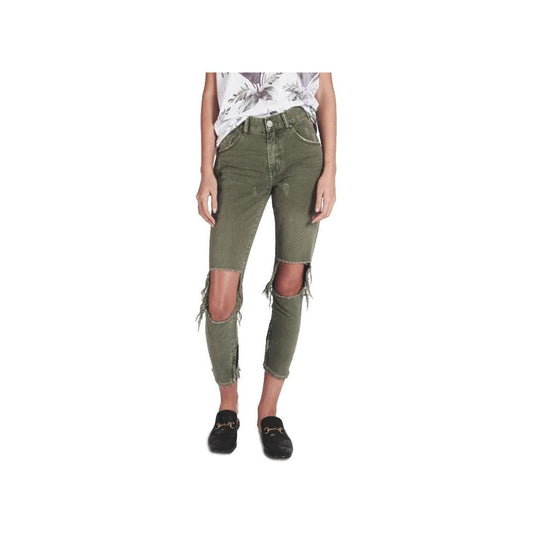 Green Cotton Jeans & Pant