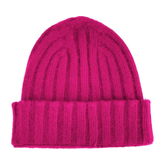 Made in Italy | Fuchsia Ribbed Cashmere Beanie| McRichard Designer Brands   