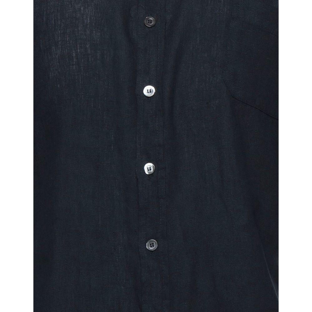 Alpha Studio Midnight Blue Linen Shirt - Italian Craftsmanship blue-linen-shirt-2