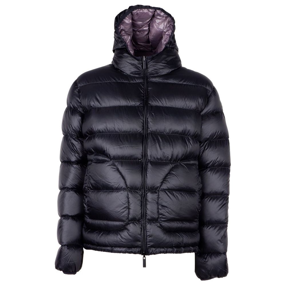 Centogrammi Reversible Hooded Down Jacket - Dual Tone Luxury black-nylon-jacket