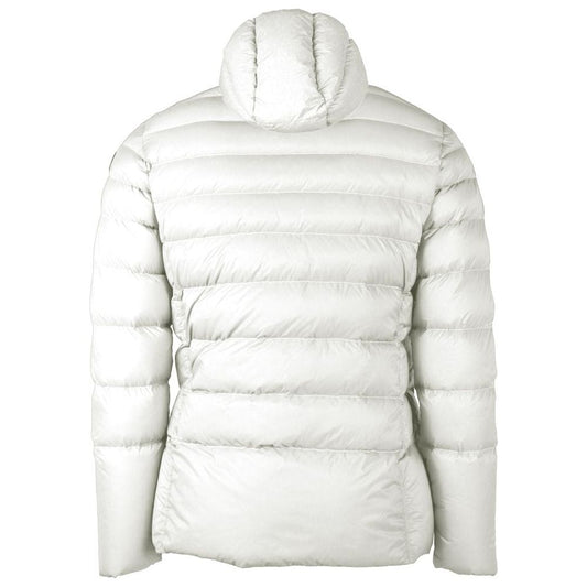 Reversible White Nylon Hooded Jacket