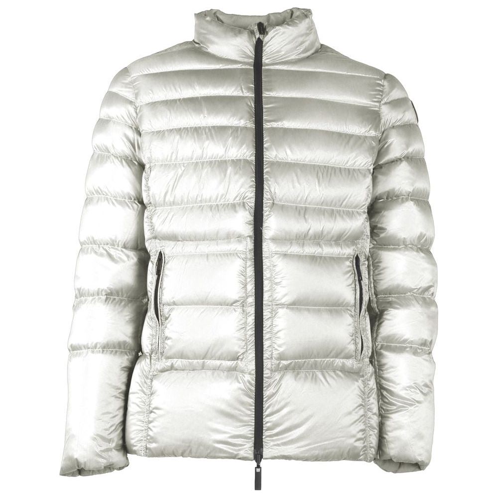Reversible White Nylon Hooded Jacket