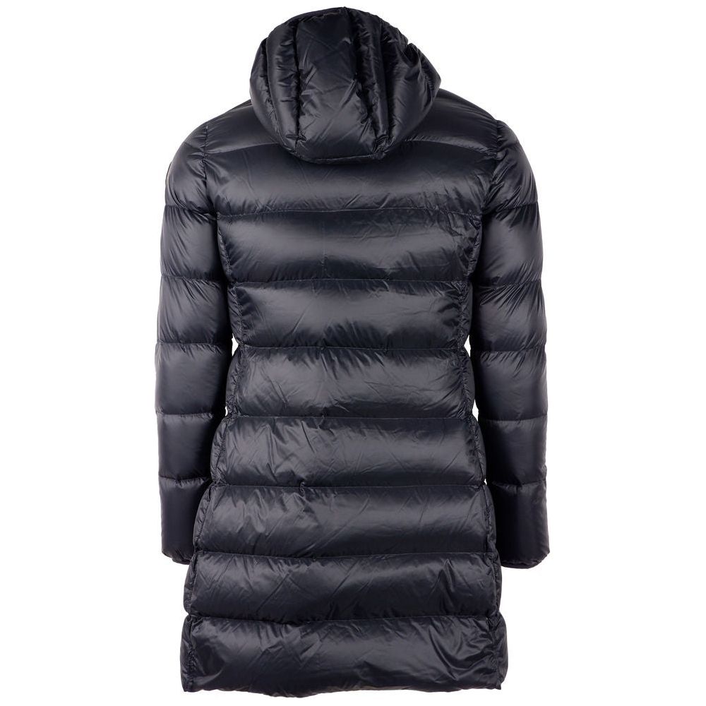 Centogrammi Reversible Long Down Jacket in Sleek Black black-nylon-jackets-coat-8