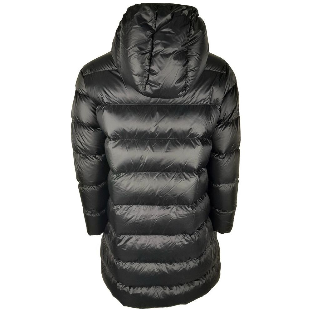 Centogrammi Sleek Black Nylon Down Jacket with Hood black-nylon-jackets-coat-7