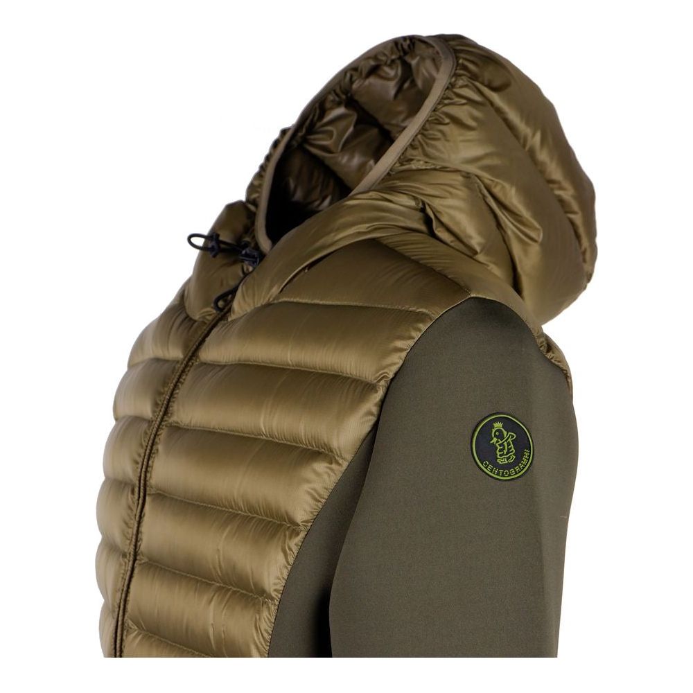 Centogrammi Sleek Nylon Down Jacket - Duck-Padded Warmth army-nylon-jacket