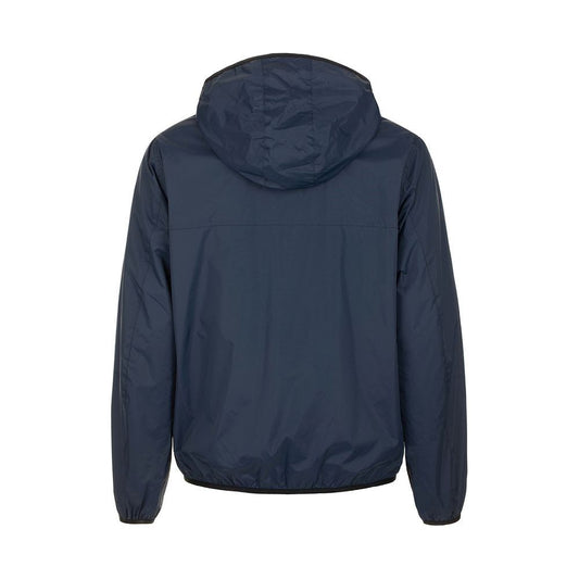 Sleek Blue Nylon Jacket - Zip Closure & Compact Design