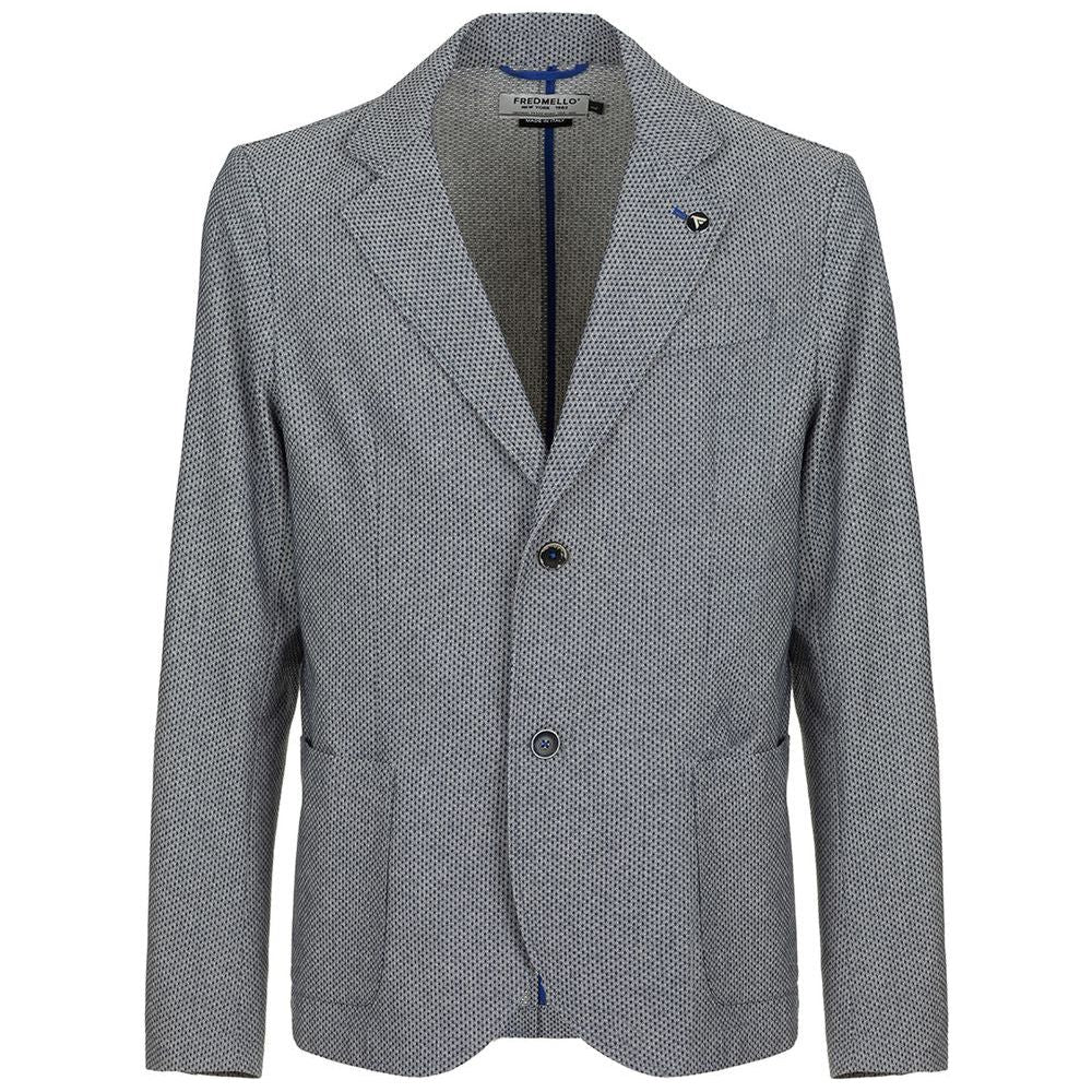 Fred Mello Classic Blue Check Cotton Jacket classic-blue-check-cotton-jacket