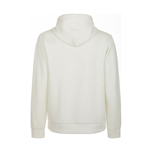 Fred Mello Elegant White Cotton Blend Hoodie elegant-white-cotton-blend-hoodie