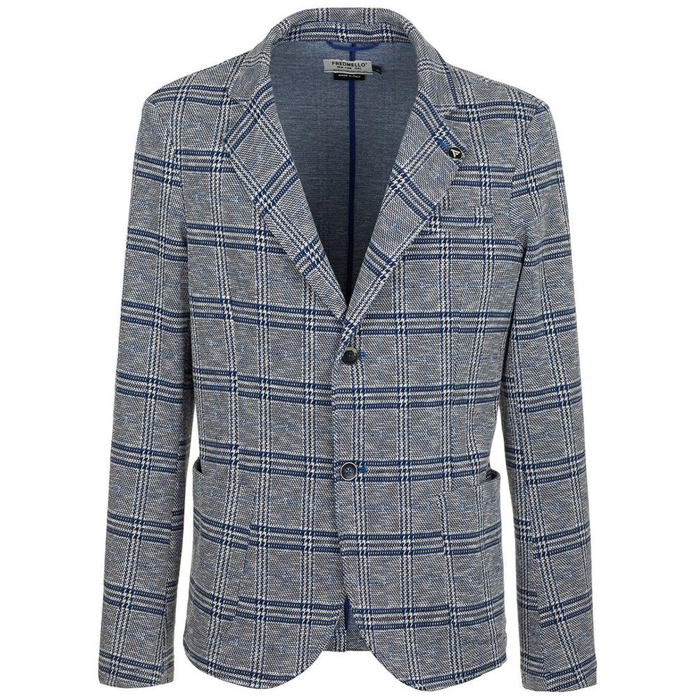 Fred Mello Chic Cotton Blend Checked Jacket chic-cotton-blend-checked-jacket