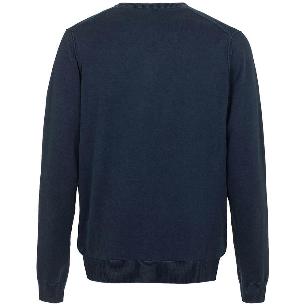 Fred Mello Chic V-Neck Cotton Sweater in Blue chic-v-neck-cotton-sweater-in-blue