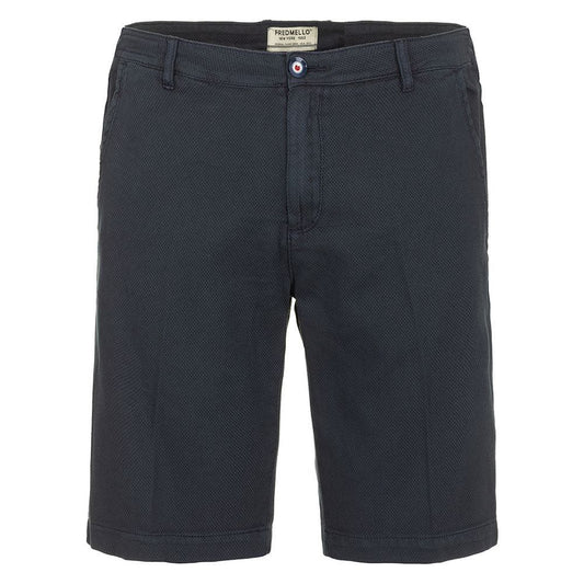 Fred Mello Chic Blue Cotton Bermuda Shorts chic-blue-cotton-bermuda-shorts