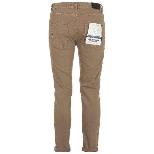 Fred Mello Elegant Brown Cotton Denim Trousers elegant-brown-cotton-denim-trousers