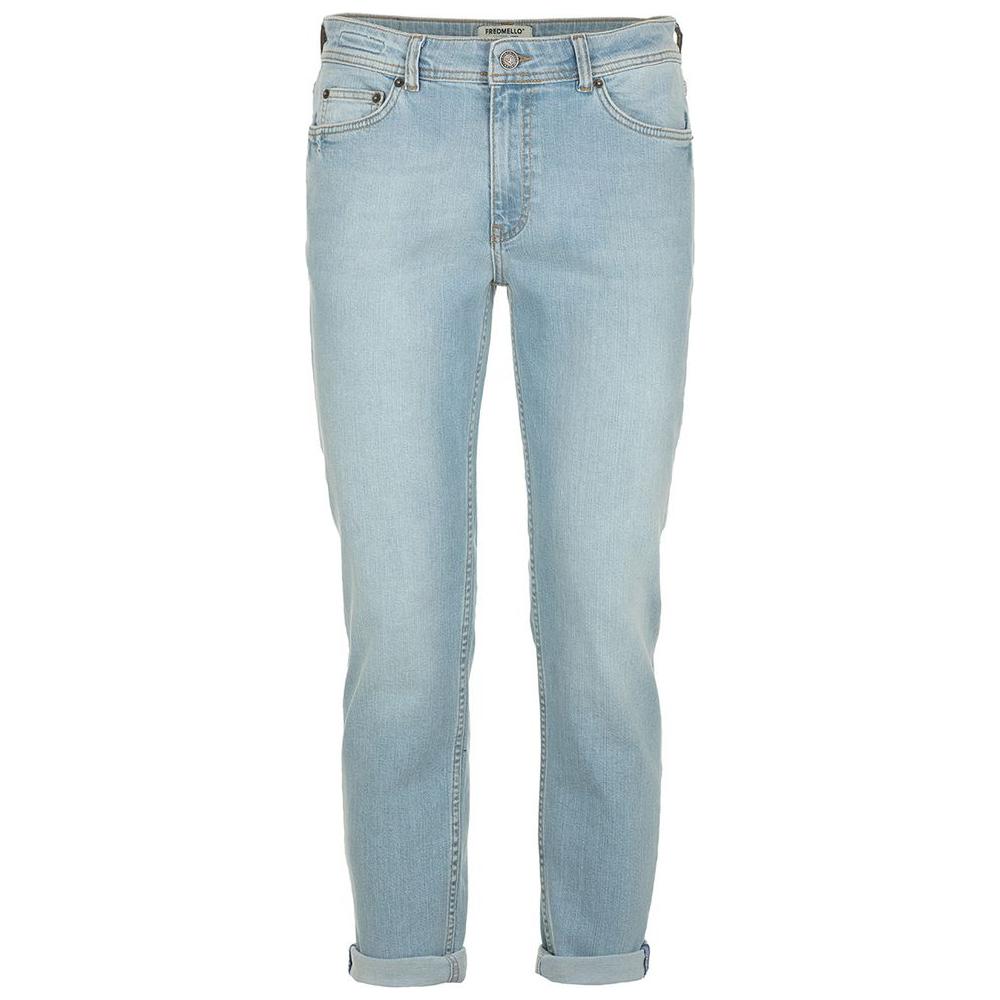 Fred Mello Chic Light Blue Denim with Subtle Stitch Accents chic-light-blue-denim-with-subtle-stitch-accents