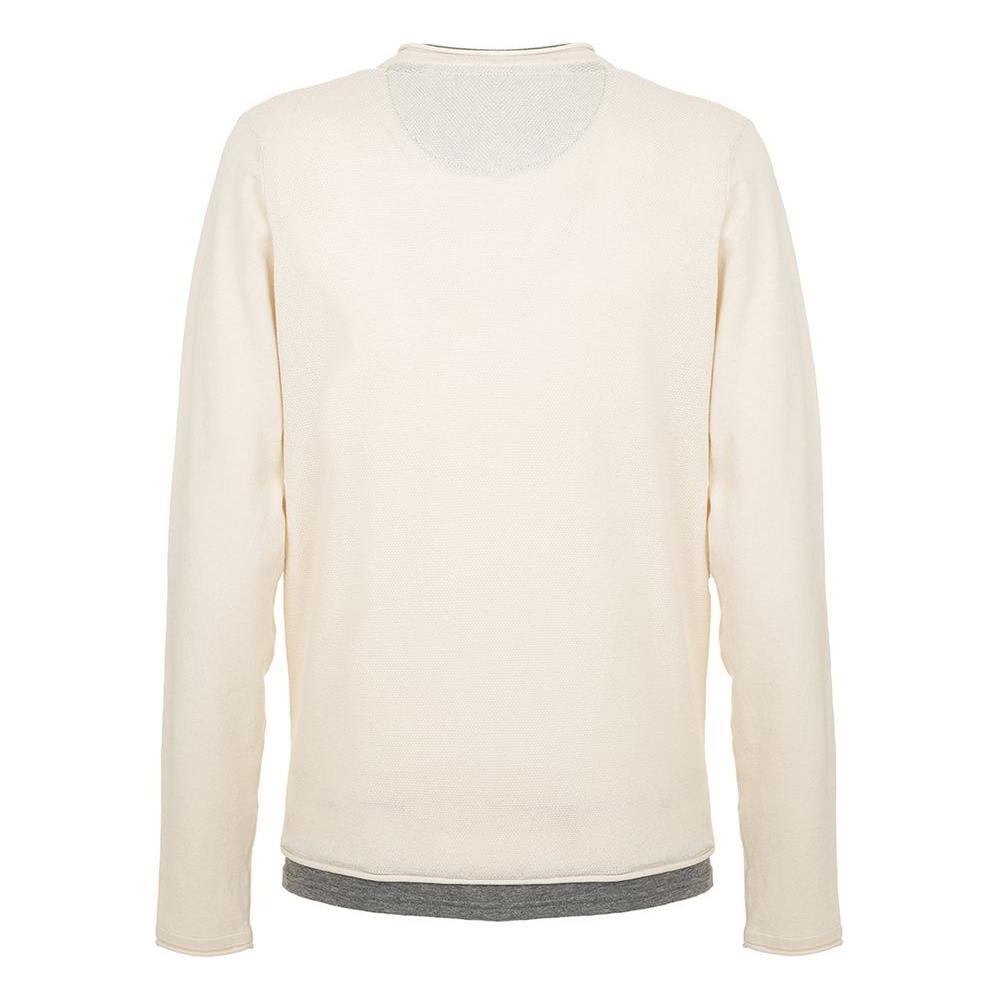 Fred Mello Chic Beige Long Sleeve Cotton Blend Sweater chic-beige-long-sleeve-cotton-blend-sweater