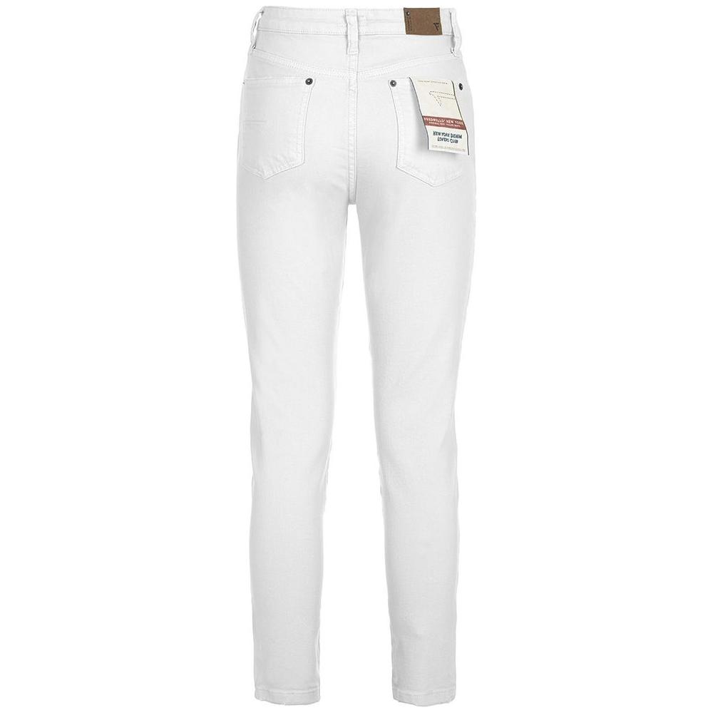 Fred Mello Chic White Cotton Blend Trousers for Women chic-white-cotton-blend-trousers-for-women