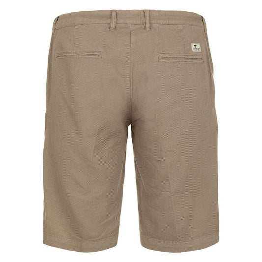 Fred Mello Summertime Sophistication Beige Cotton Shorts beige-cotton-short-1
