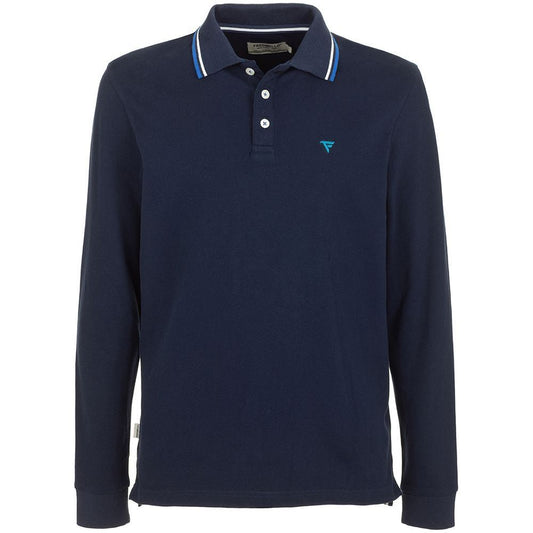 Fred Mello Chic Blue Cotton Long-Sleeved Polo chic-blue-cotton-long-sleeved-polo