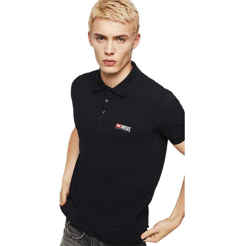 Diesel Sleek Black Cotton Polo with Contrast Logo sleek-black-cotton-polo-with-contrast-logo