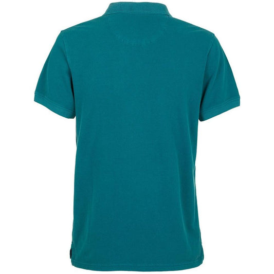 Fred Mello Aqua Green Cotton Polo Shirt with Embroidered Logo aqua-green-cotton-polo-shirt-with-embroidered-logo