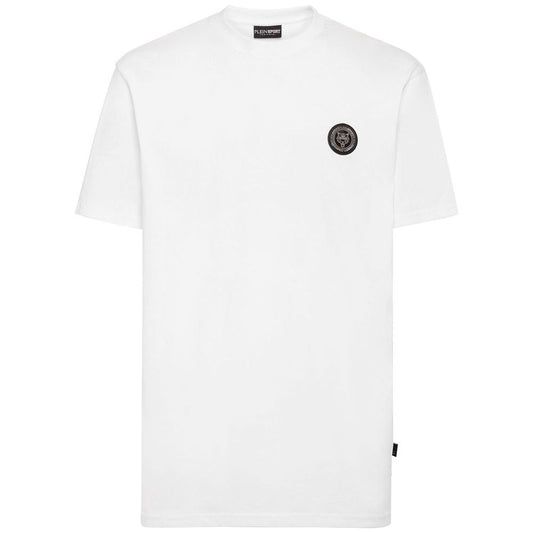 Plein Sport Sleek Cotton Tee with Signature Detailing white-cotton-t-shirt-23