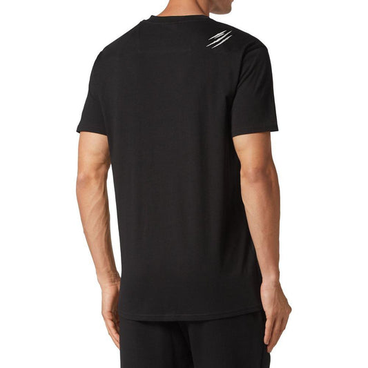 Plein Sport Sleek Cotton Tee with Logo Plaque black-cotton-t-shirt-28