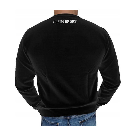 Plein Sport Sleek Cotton Blend Crewneck Sweatshirt black-cotton-sweater-3