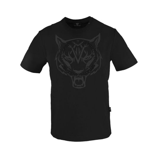 Plein Sport Sleek Cotton Tee with Signature Print black-cotton-t-shirt-24