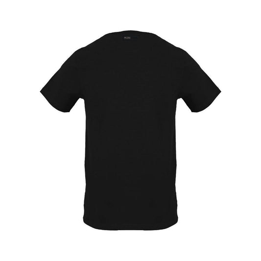 Plein Sport Sleek Cotton Tee with Signature Print black-cotton-t-shirt-24