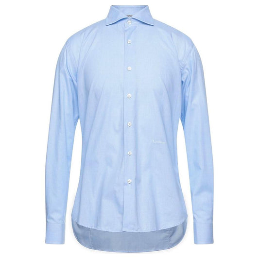 Aquascutum Chic Light Blue Oxford Cotton Shirt chic-light-blue-oxford-cotton-shirt