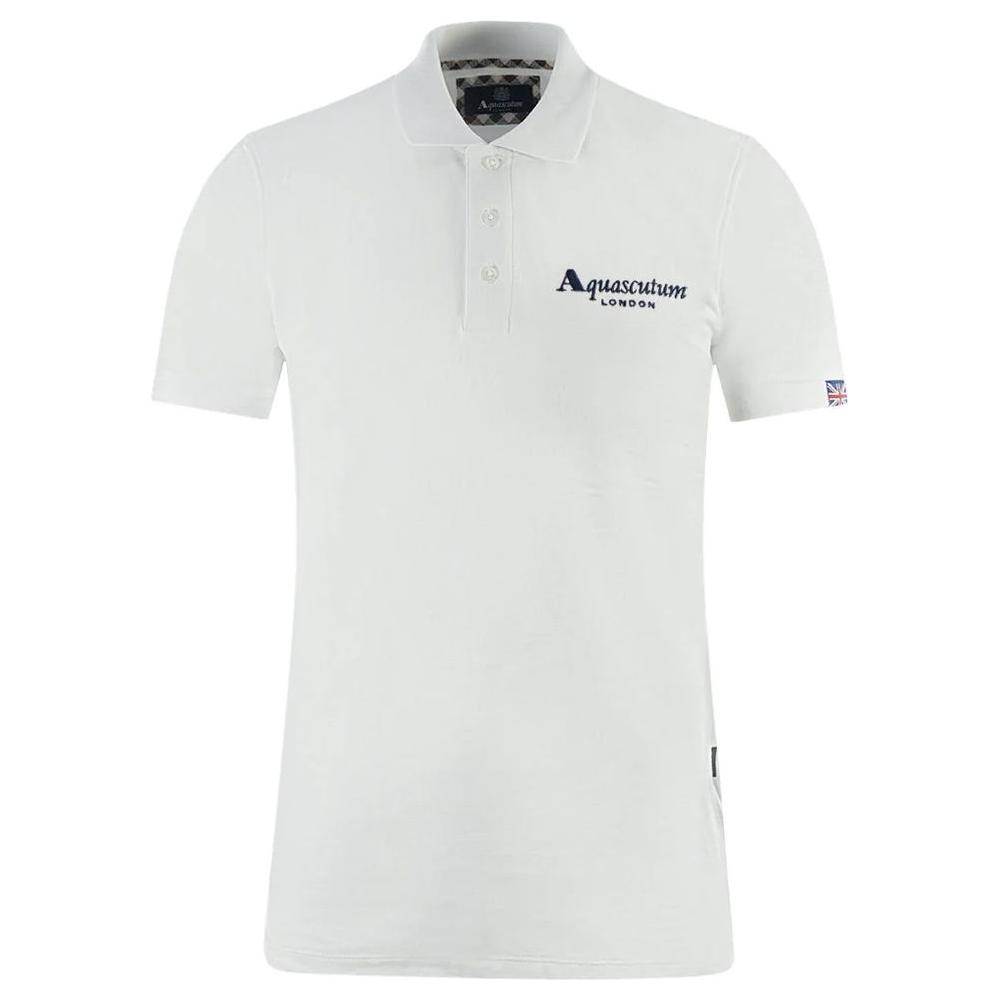 Elegant White Cotton Polo Shirt