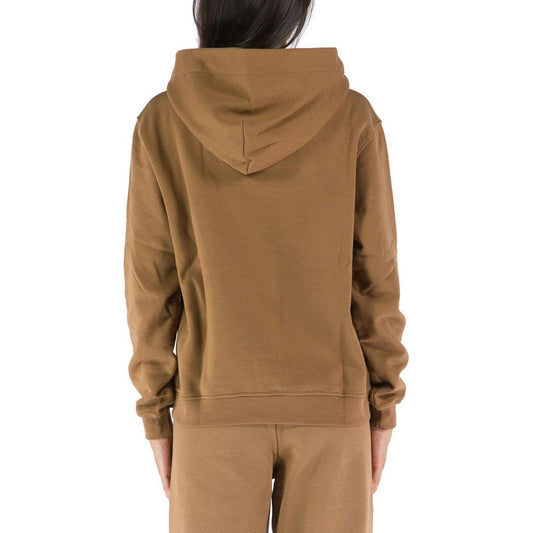Hinnominate Chic Long-Sleeved Cotton Hoodie with Logo Print brown-cotton-sweater-5