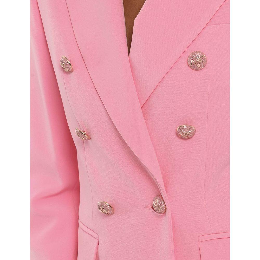 Yes Zee Elegant Pink Nylon Classic Jacket pink-nylon-suits-blazer