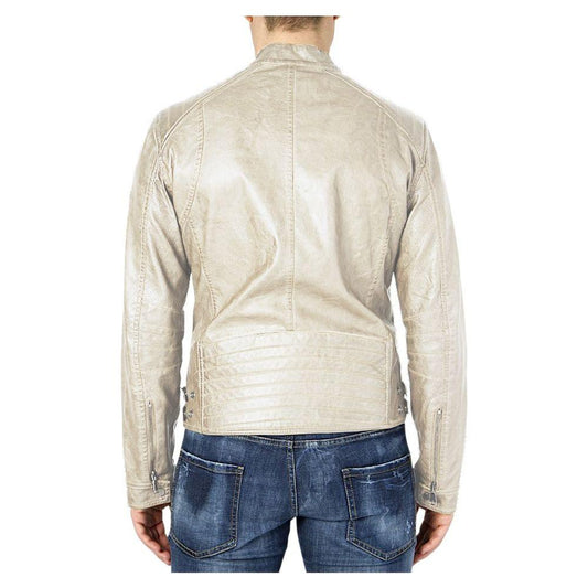 Yes ZeeChic Beige Faux Leather Jacket for MenMcRichard Designer Brands£119.00