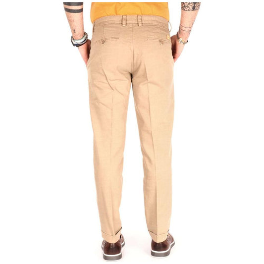 Yes Zee Chic Beige Cotton Chino Trousers chic-beige-cotton-chino-trousers