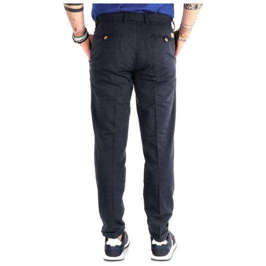Yes Zee Elegant Cotton Pants in Refined Blue Hue elegant-cotton-pants-in-refined-blue-hue