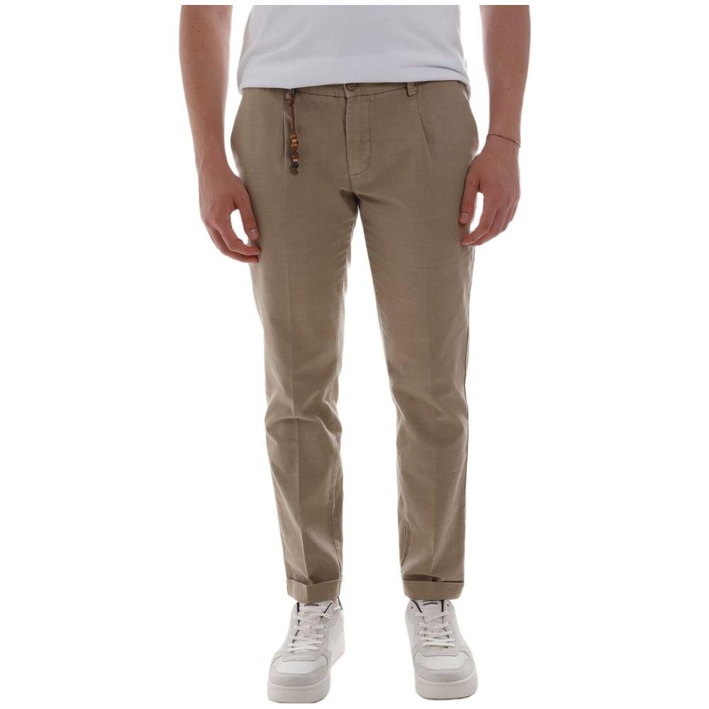 Yes Zee Chic Cotton Chino Trousers in Earthy Brown chic-cotton-chino-trousers-in-earthy-brown