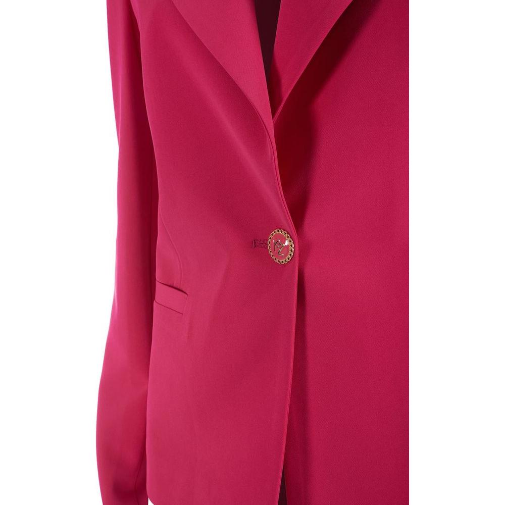 Yes Zee Chic Fuchsia Crepe Summer Jacket fuchsia-polyester-suits-blazer