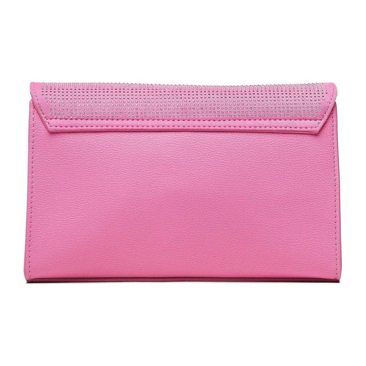 Love Moschino Chic Pink Rhinestone-Studded Shoulder Bag pink-artificial-leather-crossbody-bag