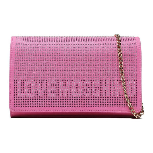 Love Moschino Chic Pink Rhinestone-Studded Shoulder Bag chic-pink-rhinestone-studded-shoulder-bag