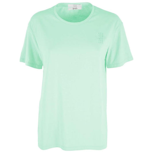 Yes Zee Chic Green Crew-neck Cotton Tee with Chest Logo green-cotton-tops-t-shirt-2